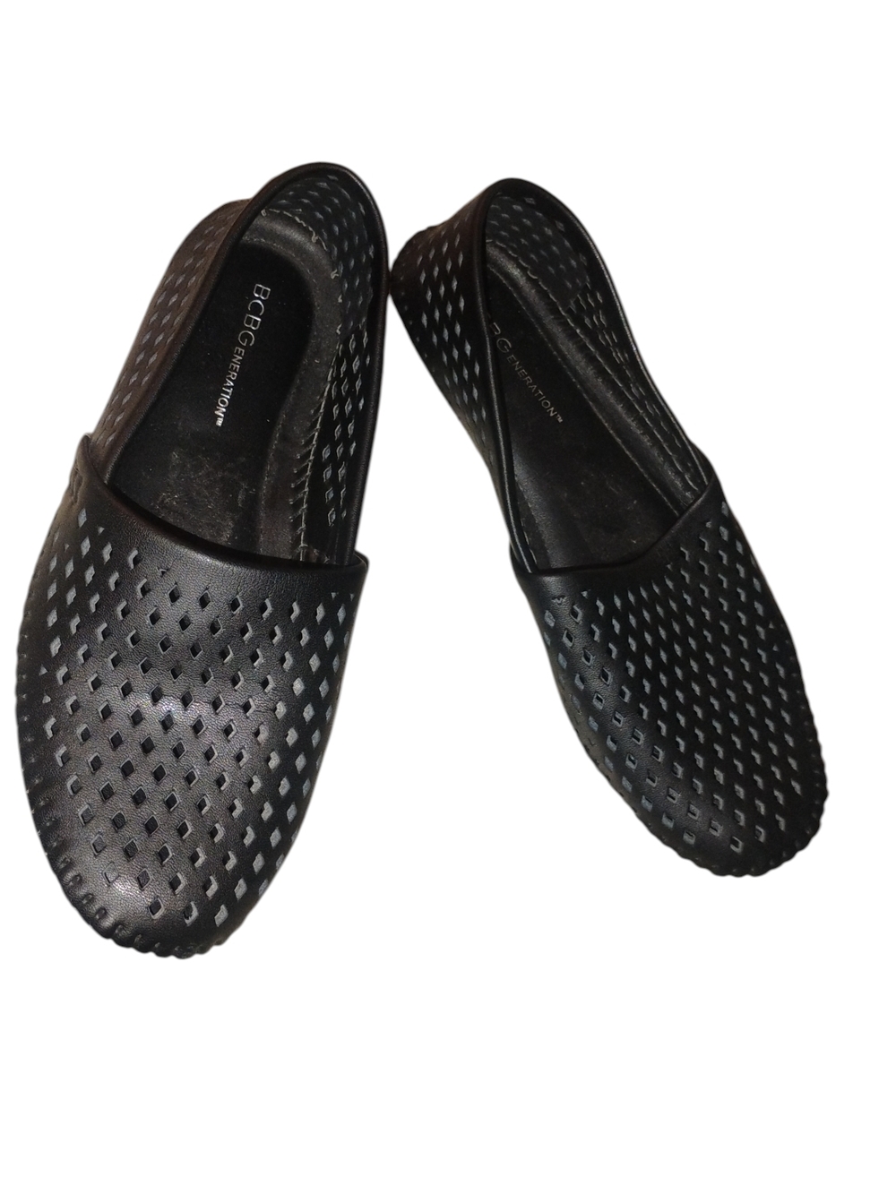 BCBGeneration Black Perforated Slip-On Loafers SZ 7.5 - Picture 4 of 9